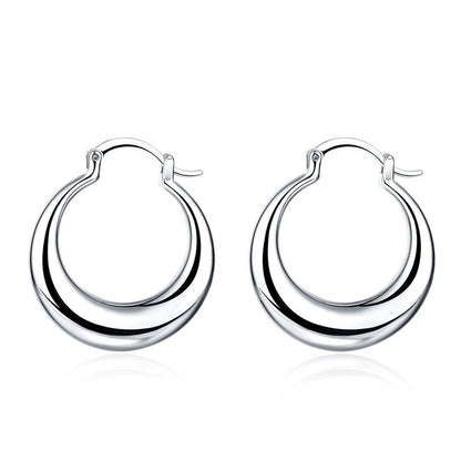 Crescent Moon Silver Earrings — Personalized Minimalist