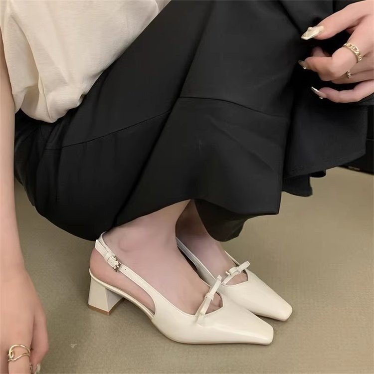 Silver Block Heel Sandals — Elegant Closed Toe