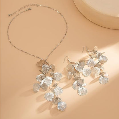 Gold Ginkgo Leaf Tassel Choker — Boho Statement Necklace