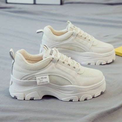 Thick-Sole White Sneakers — Women's Casual Sport