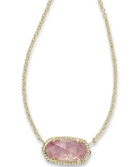 Kendra Scott Elisa Pendant Necklace for Women, 14K Gold-Plated Fashion Jewelry in Azalea Illusion