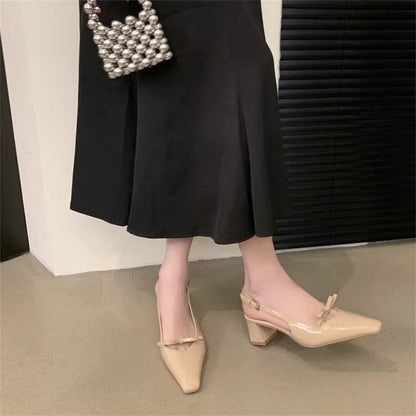 Silver Block Heel Sandals — Elegant Closed Toe