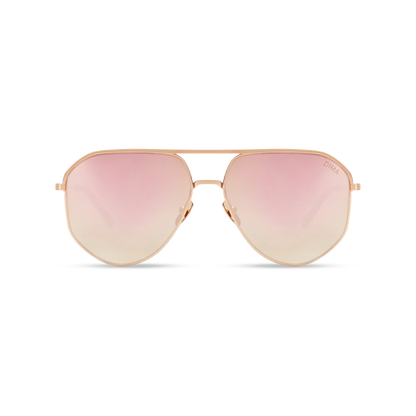 DIMA Eyewear Nova Gradient Pilot Sunglasses - Gold/Pink Tortoise, CR39 Lenses, Metal Frame, UV400 Protection, American Fit with Nose Pad, Durable Hinges, Eco-Friendly Biodegradable - Value Pack: Buy 2 Get 1 Free