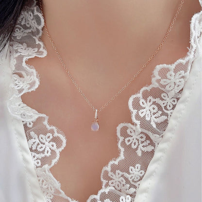 Moonstone Drop Pendant Necklace — Sterling Silver