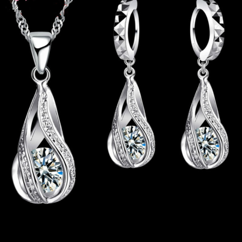 Zircon Crystal Drop Earrings — Sparkling Pendant