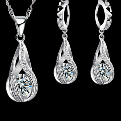 Zircon Crystal Drop Earrings — Sparkling Pendant