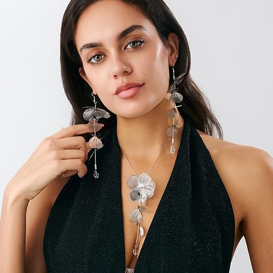Gold Ginkgo Leaf Tassel Choker — Boho Statement Necklace