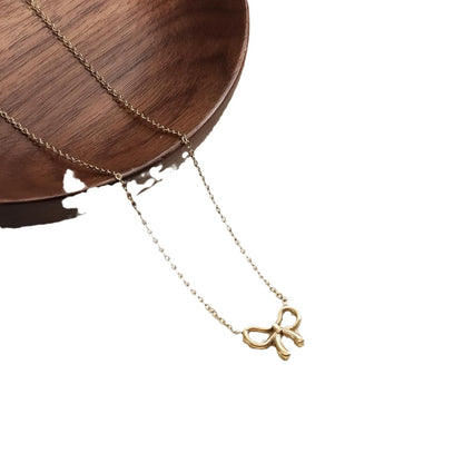Pearl Double Layer Choker — Gold Bow Pendant