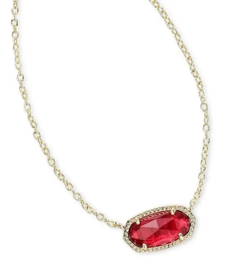 Kendra Scott Elisa Pendant Necklace for Women, 14K Gold-Plated Fashion Jewelry in Azalea Illusion