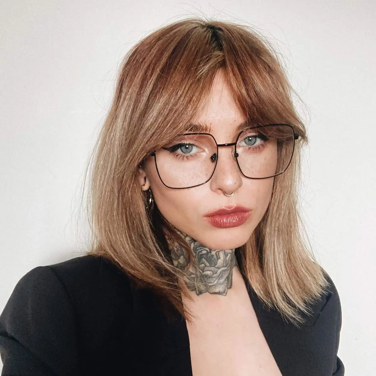 「Tijn-Original-Sterre」Ultra-Thin Square Glasses for Women Extremely Lightweight Metallic Frame for Male Female Eyeglasses