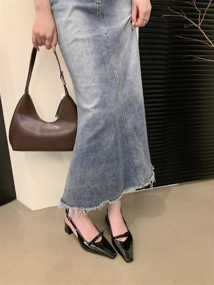 Silver Block Heel Sandals — Elegant Closed Toe