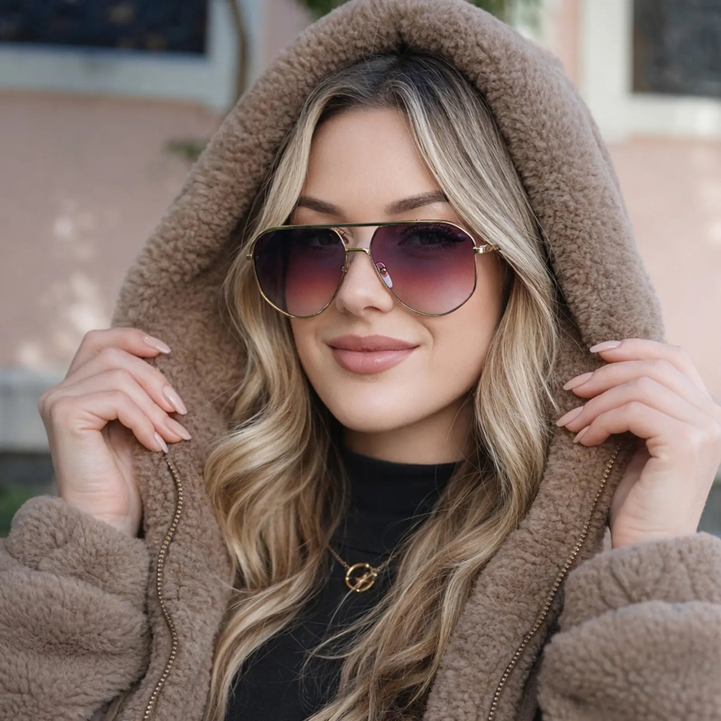 DIMA Eyewear Nova Gradient Pilot Sunglasses - Gold/Pink Tortoise, CR39 Lenses, Metal Frame, UV400 Protection, American Fit with Nose Pad, Durable Hinges, Eco-Friendly Biodegradable - Value Pack: Buy 2 Get 1 Free