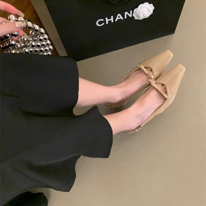 Silver Block Heel Sandals — Elegant Closed Toe