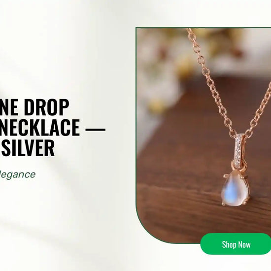 Moonstone Drop Pendant Necklace &mdash; Sterling Silver by@Outfy